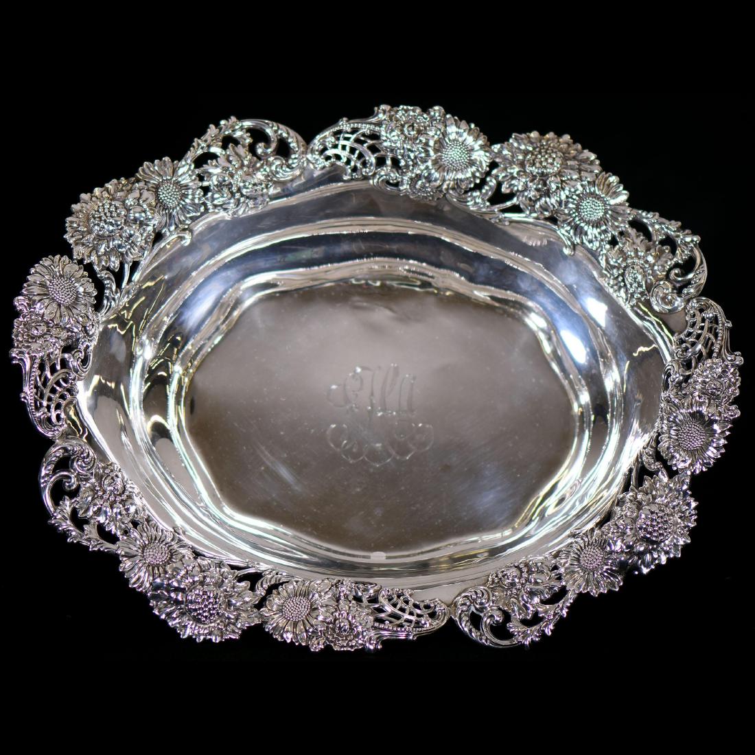 Elaborate Sterling Footed Bowl - 4.75"X 13.5" X 10.5" (1 of 6)
