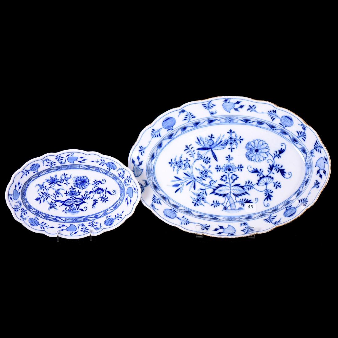 (2) Meissen Blue Onion Pattern Oval Trays (1 of 3)