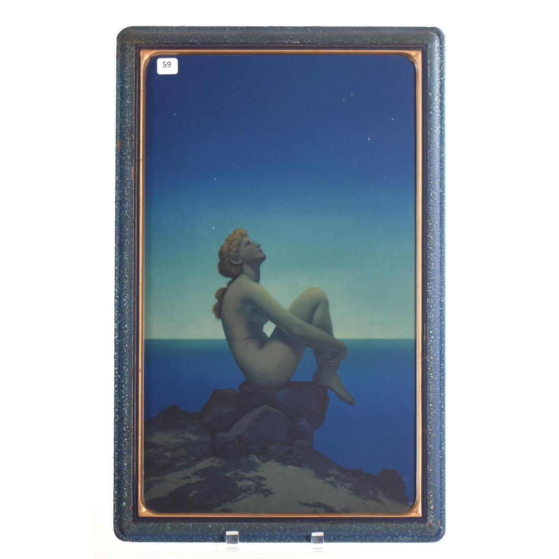 Original Maxfield Parrish Lithograph Print- 20" X 12": Original Maxfield Parrish Lithograph Print- 20" X 12" Titled "Stars" - Mounted in Original 22" X 14" Frame