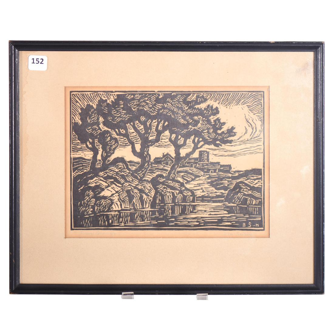 Woodcut Lithograph on Paper by Birger Sandzen