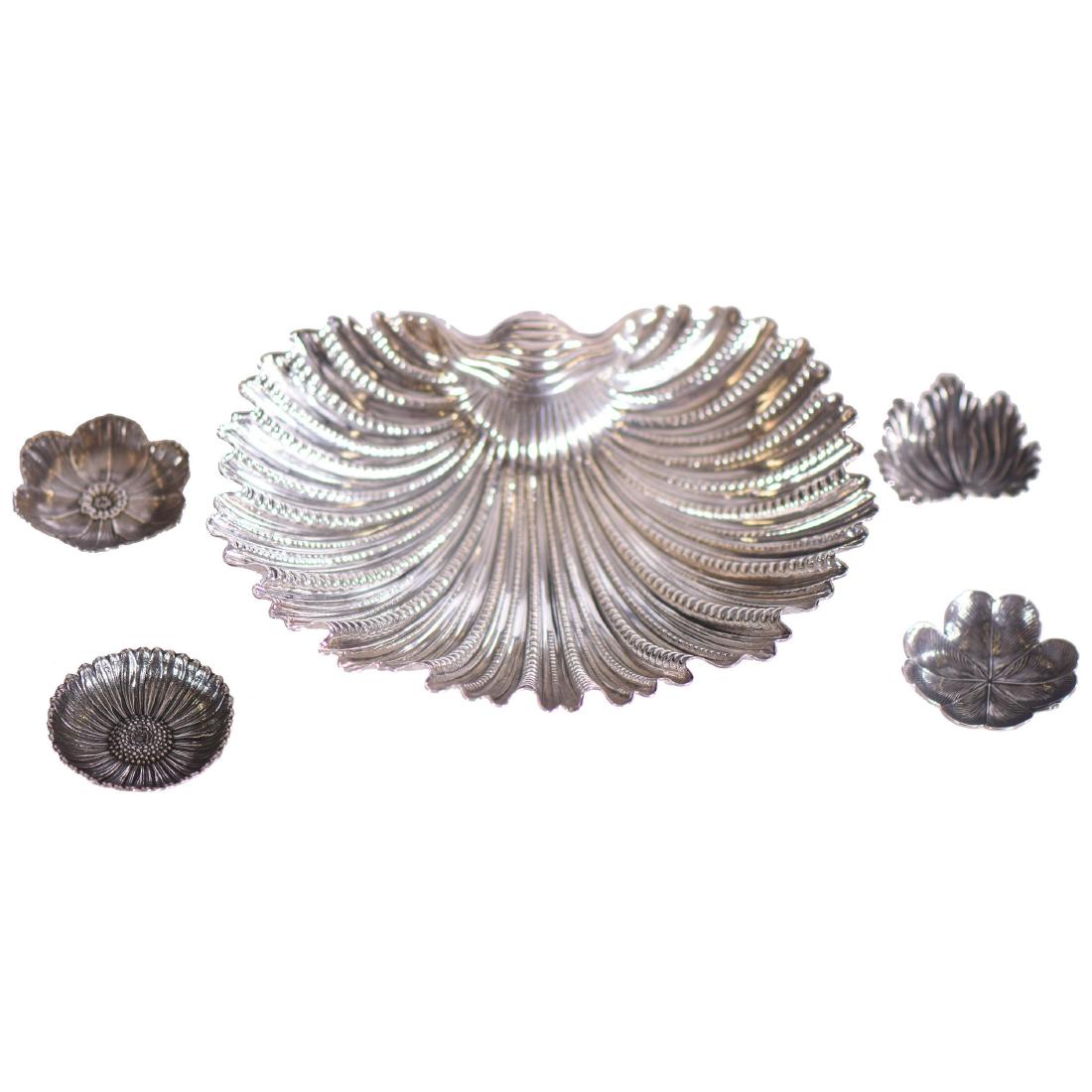 Five Piece Sterling Silver Salt Set - Modern (1 of 4)