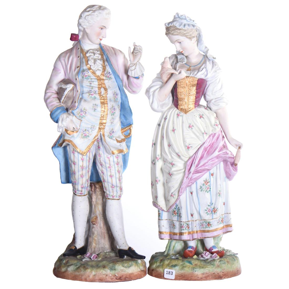 Pair Bisque Figures - 19.5" X 7" (1 of 3)