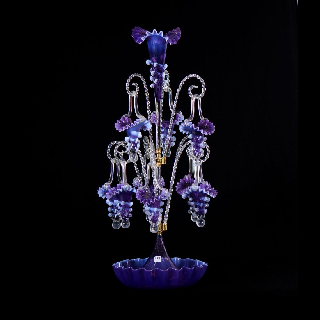 English Art Glass Epergne - 29.5" X 14"(Widest Point) (1 of 2)