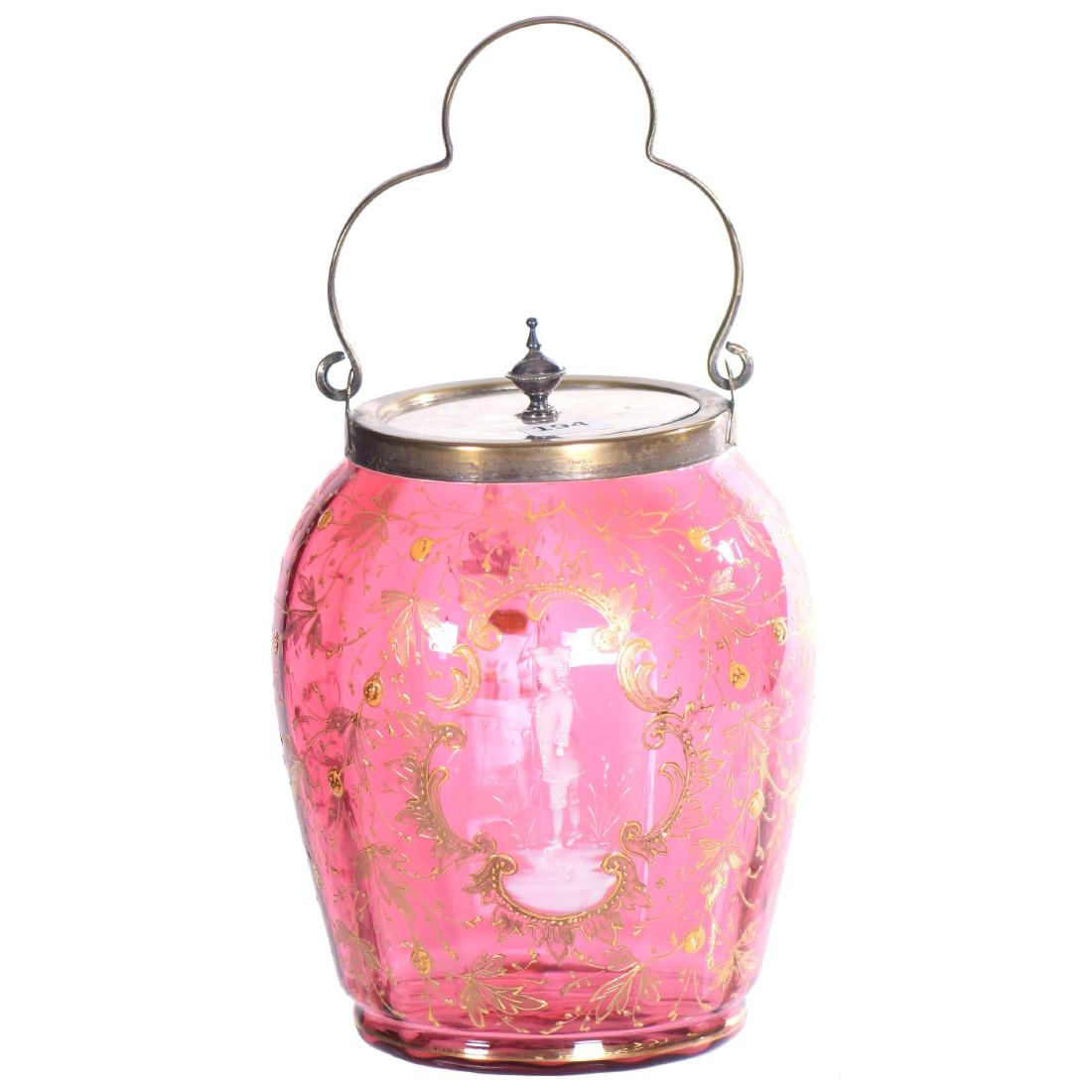 Art Glass Biscuit Jar - 7.25" X 5.5" (1 of 3)