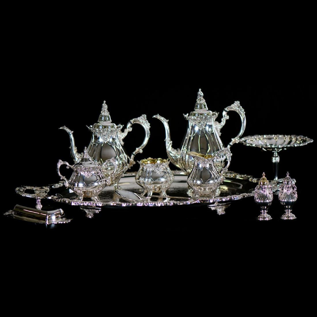 Beautiful (11) Piece Silverplate Tea Service (1 of 4)