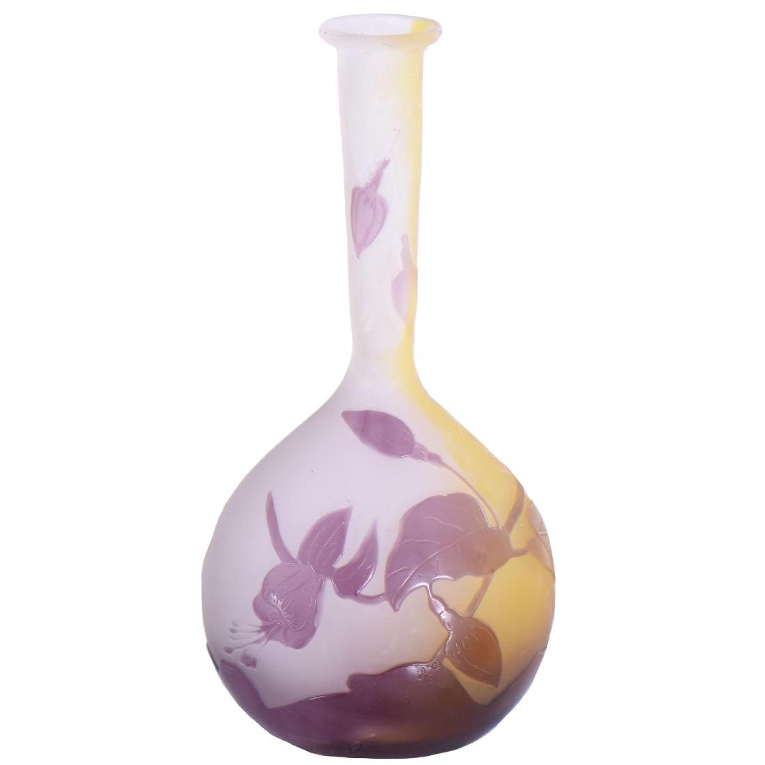 French Cameo Art Glass Vase - 6.75" X 3.25" (1 of 3)