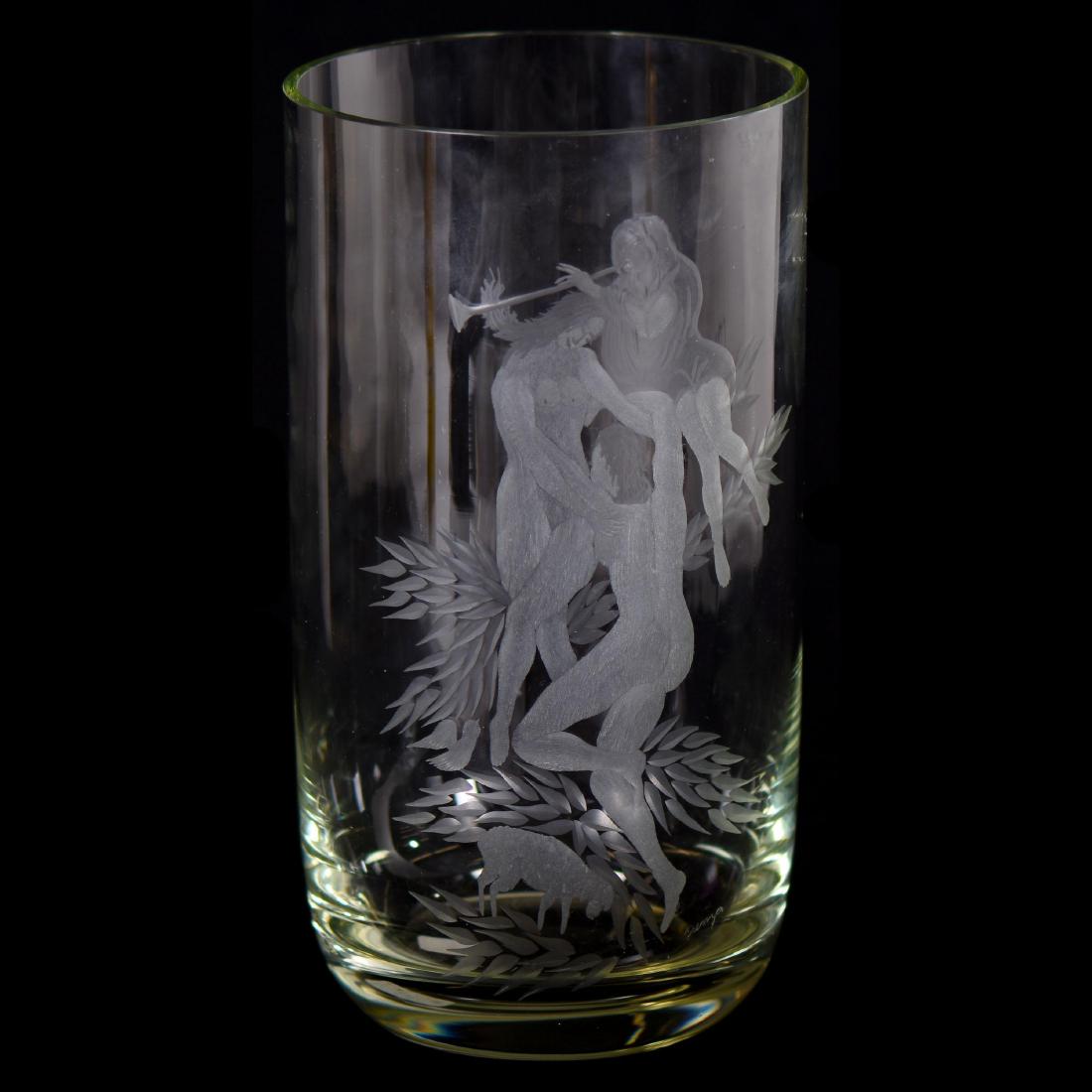 Art Glass Vase Marked Moser - 10.75" X 5.75" (1 of 3)