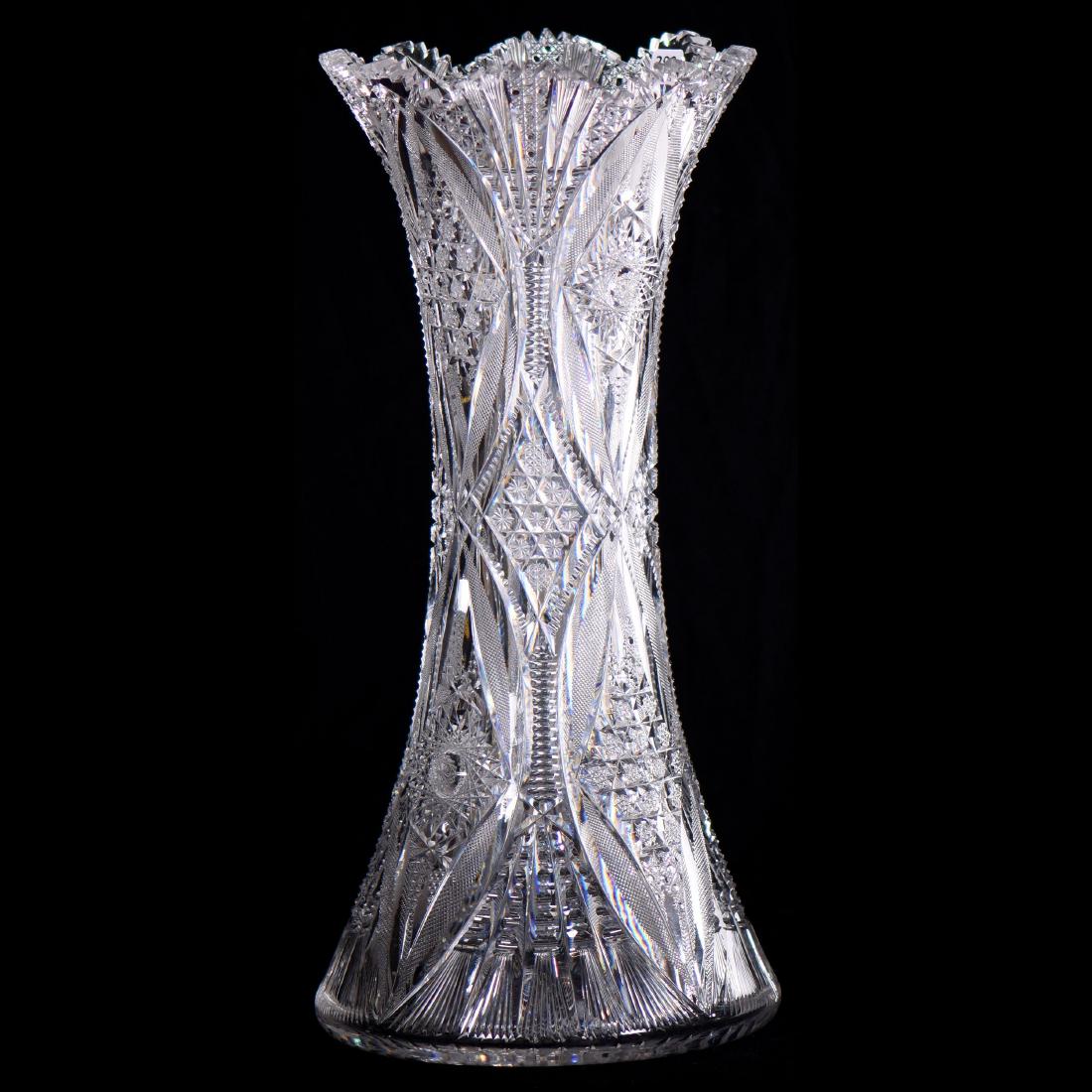 American Brilliant Cut Glass Vase - 19.5" X 9.5" (1 of 3)