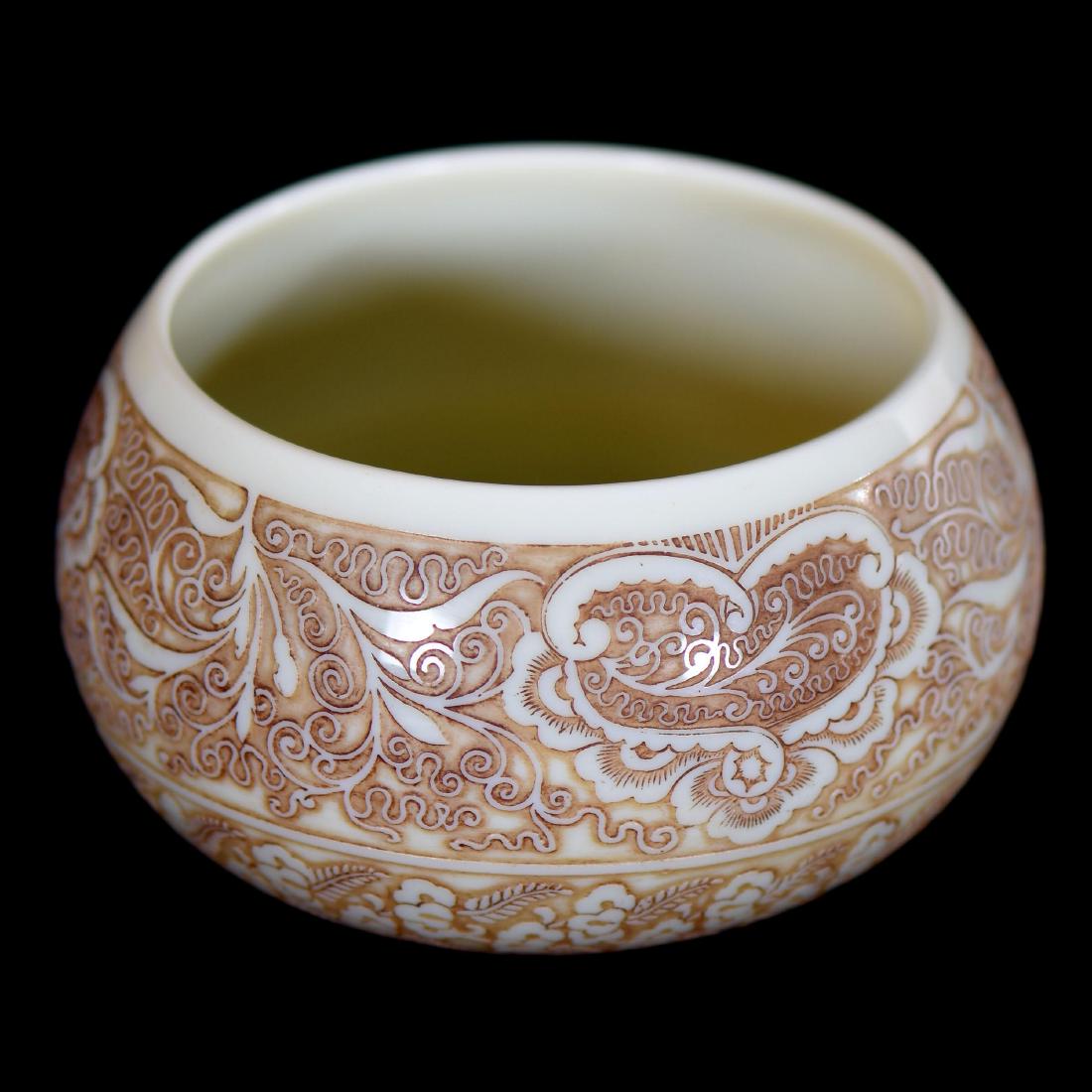 English Cameo Art Glass Bowl - 2.75" X 4.5": English Cameo Art Glass Bowl - 2.75" X 4.5" Signed "Thomas Webb and Sons" - Rare Ivory Cameo Carved with Elaborate Floral Designs