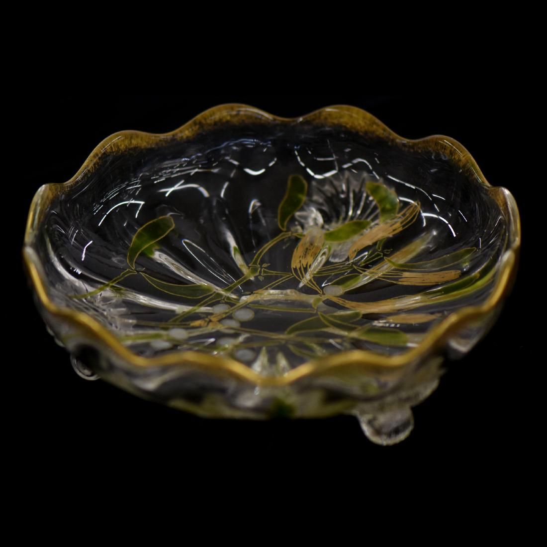 Signed E. Galle French Enamel & Applique Footed Bowl (1 of 3)