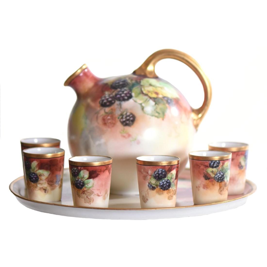 Limoges Whiskey Set - Marked "JPL" - 6.5" Jug (1 of 4)