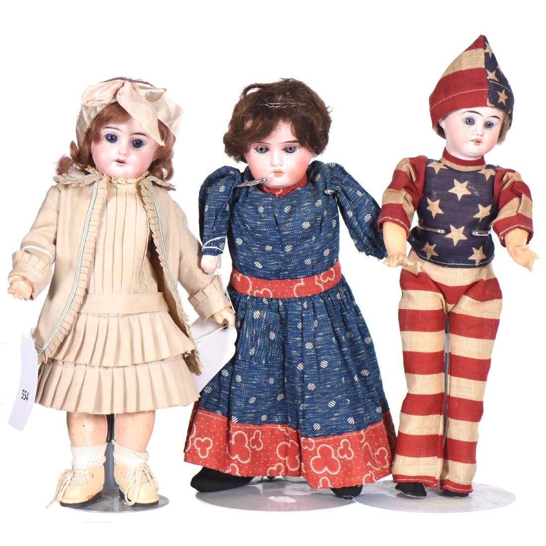 (3) German Bisque Head Dolls - Approximately 11.5" (1 of 5)