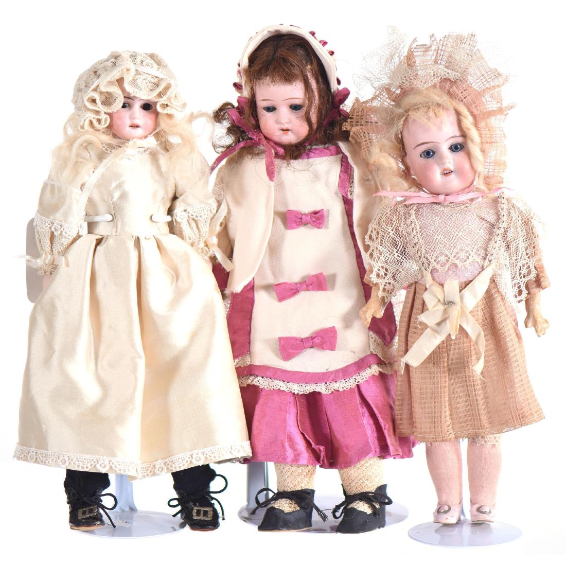 (3) German Bisque Head Dolls - Approximately 12" (1 of 7)