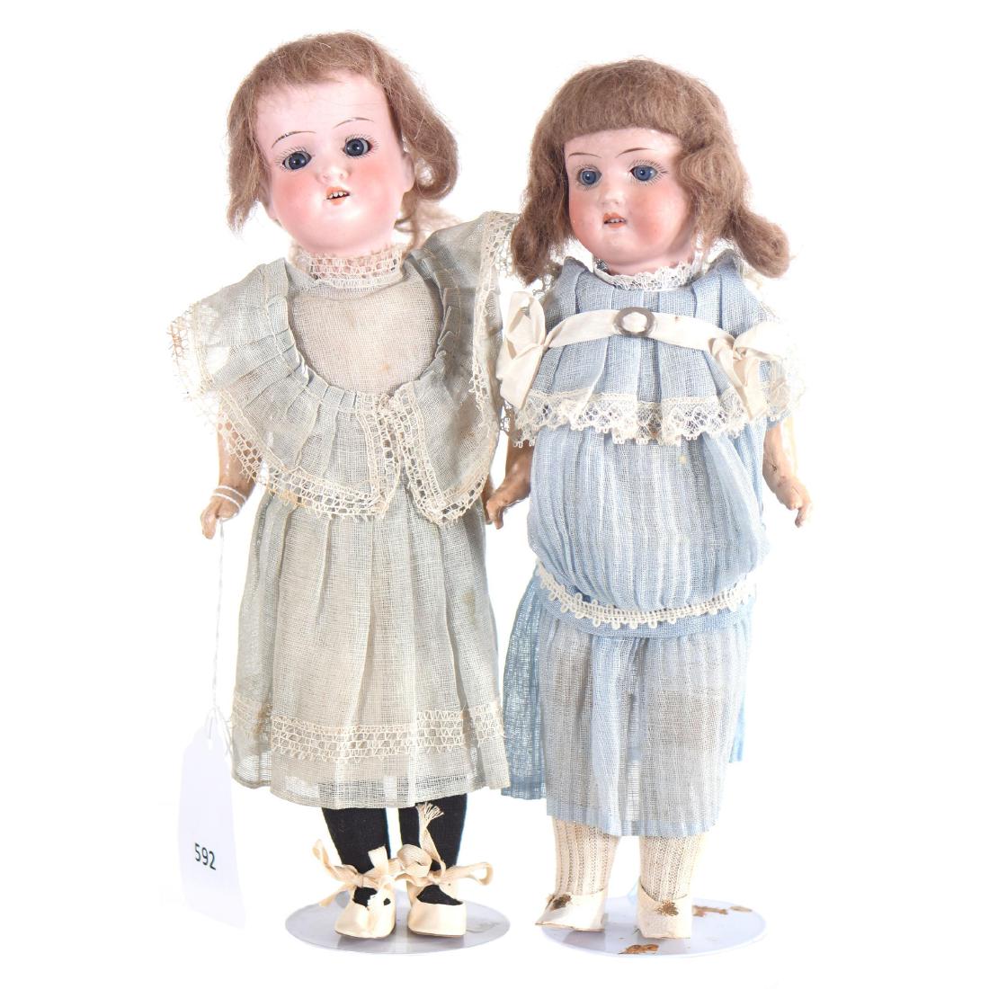 (2) German Bisque Head Dolls - Approximately 11.5" (1 of 3)