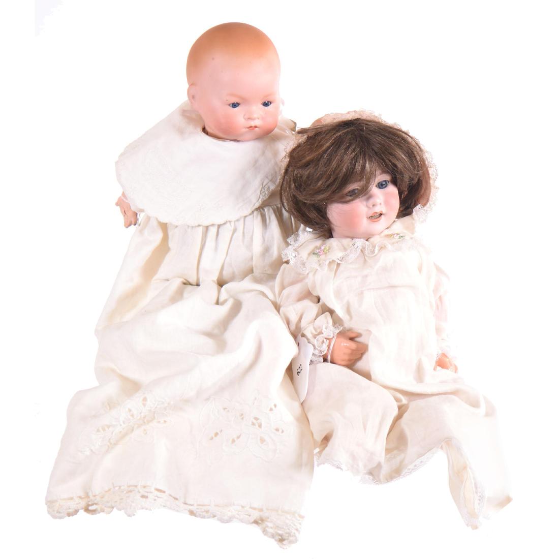 (2) Bisque Head Baby Dolls - Approximately 13" (1 of 5)