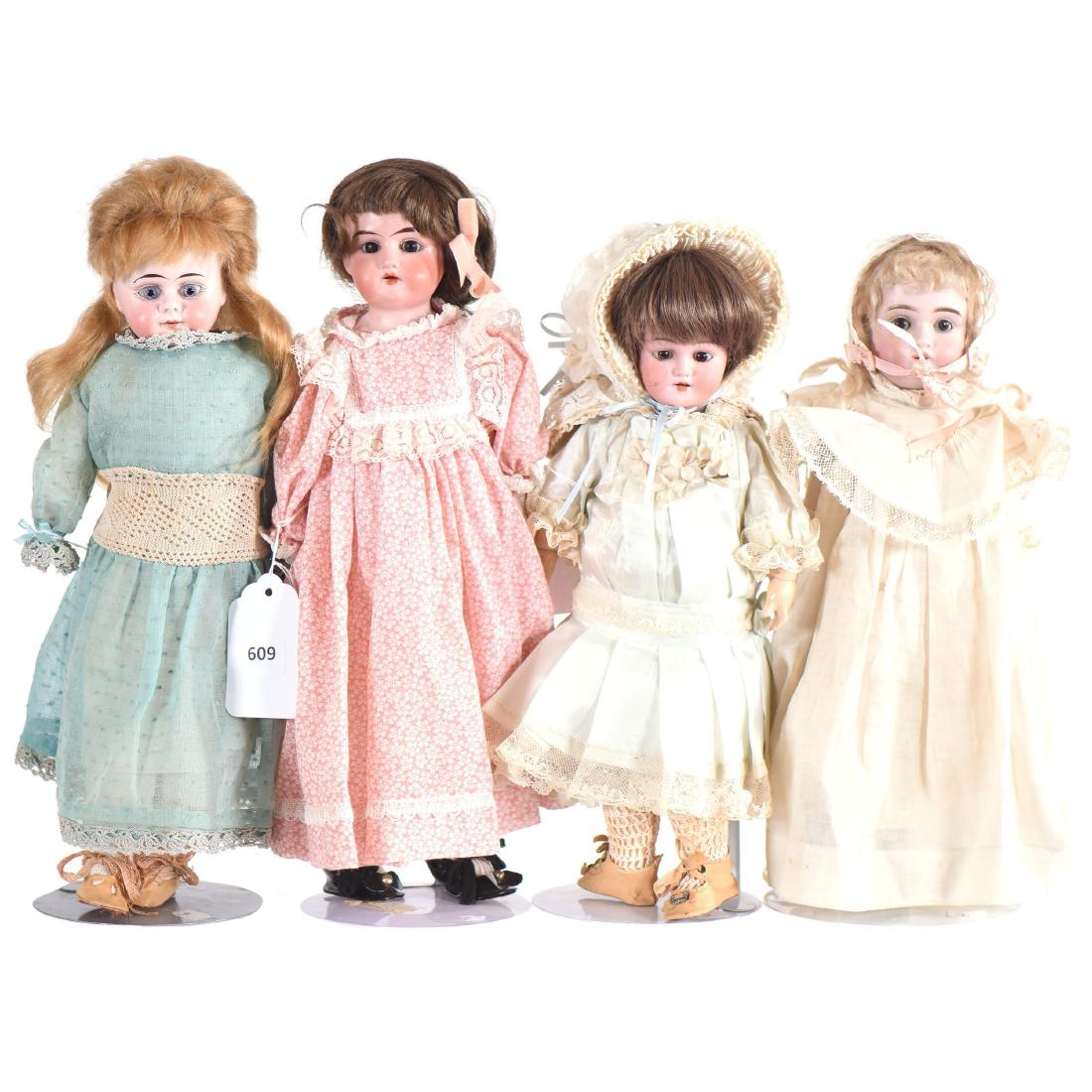 (4) Bisque Head Dolls - Approximately 13" (1 of 5)