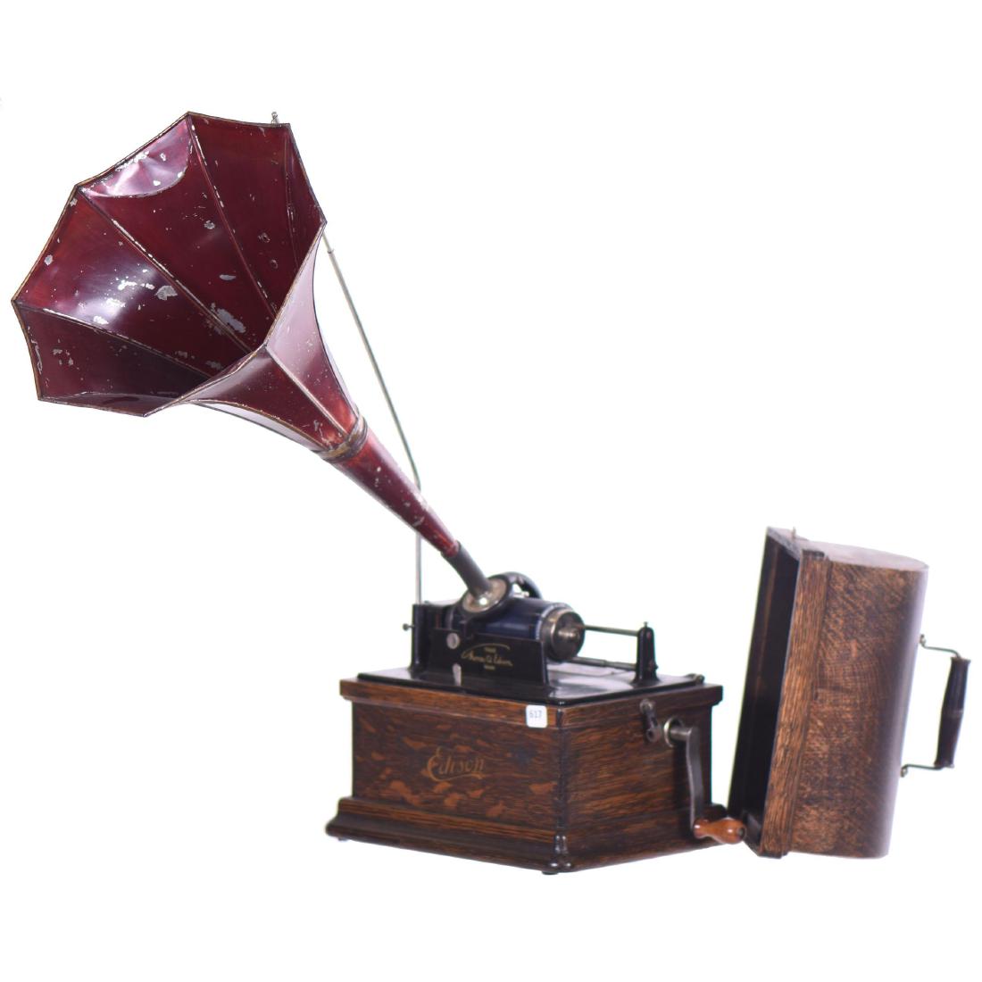 Edison Fireside Phonograph - 11" X 11.5" X 9" Oak Case (1 of 4)