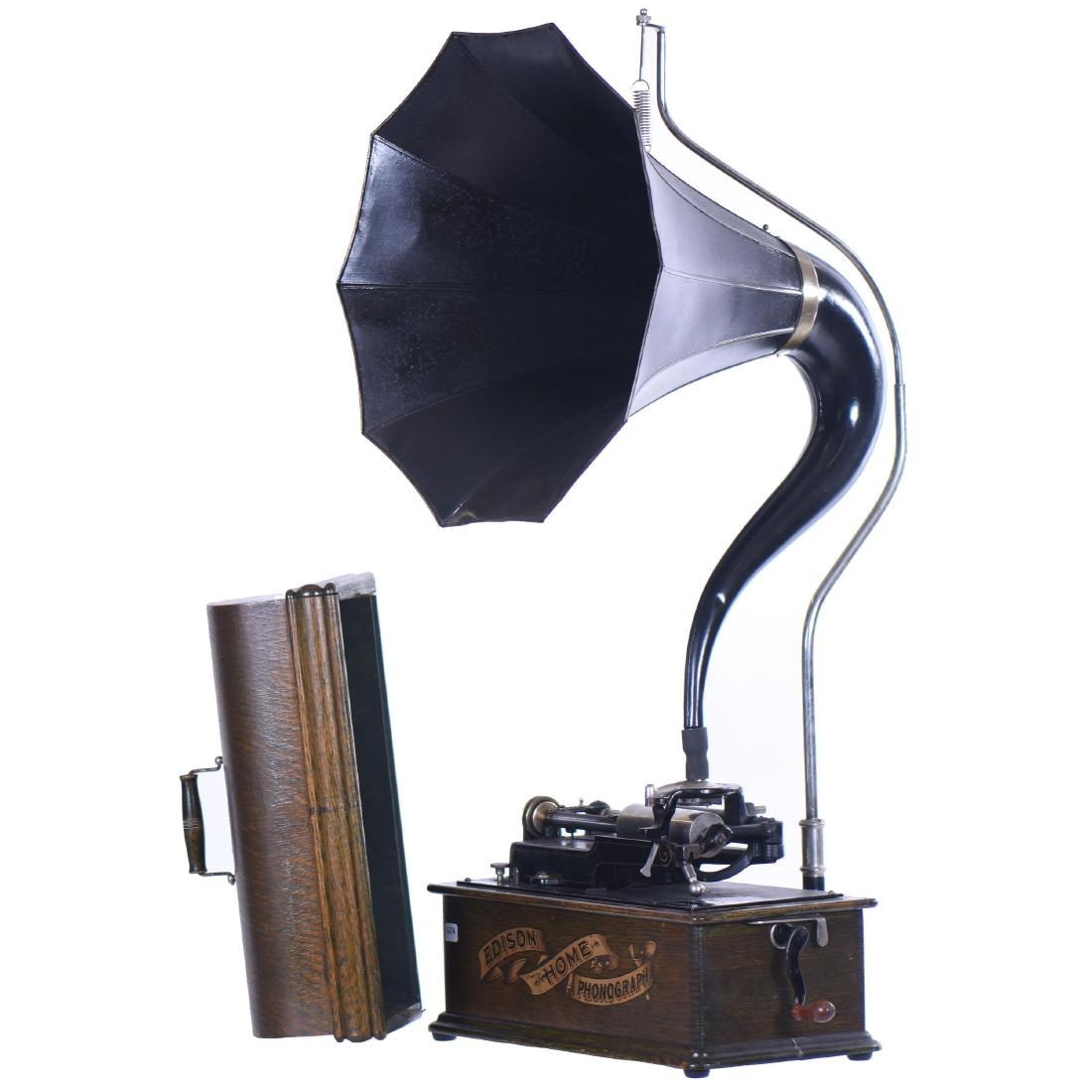 Edison Home Phonograph - 12.5"X18"X8.5" Oak Case (1 of 5)