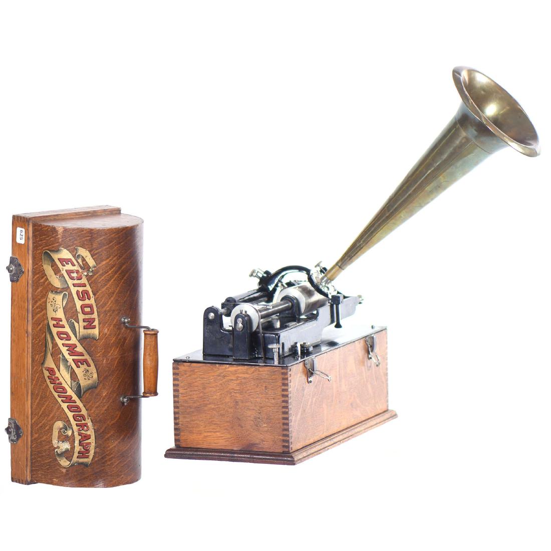 Edison Home Suitcase Music Box-11.5"X14.5"X8" Oak Case (1 of 5)