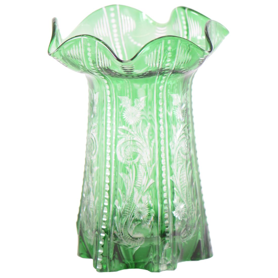 Vase - Brilliant Period Cut Glass - 9.5" X 7.25" (1 of 3)