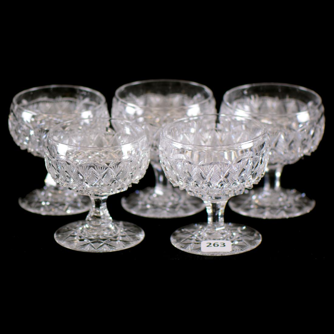 (5) Pedestal Punch Cups - ABCG - 3.5" (1 of 2)