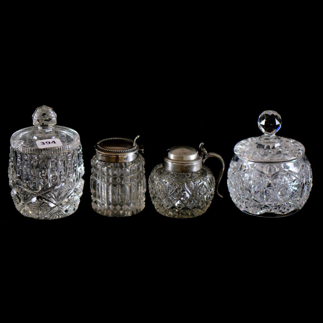 (4) American Brilliant Cut Glass Mustard Jars (1 of 5)