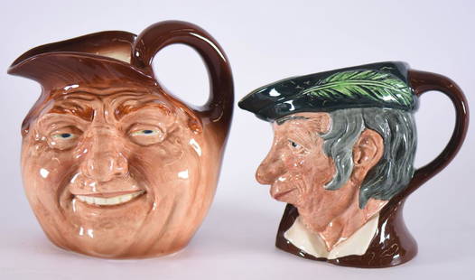 (2) Royal Doulton Character Jugs: (2) Royal Doulton Character Jugs -(1) 6.25" Titled "Simple Simon D6374" - (1) 7" Titled "John Barleycorn Old Lad" - to Ensure Every Item Sells, We Have Placed Low Starting Bids on Every Item, and All