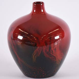 Vase - Royal Doulton Flambe Veined #1616 - 8.75" X 7": Vase - Royal Doulton Flambe Veined #1616 - 8.75" X 7" - Nice Colors - to Ensure Every Item Sells, We Have Placed Low Starting Bids on Every Item, and All Items Will Sell Without Reserve.