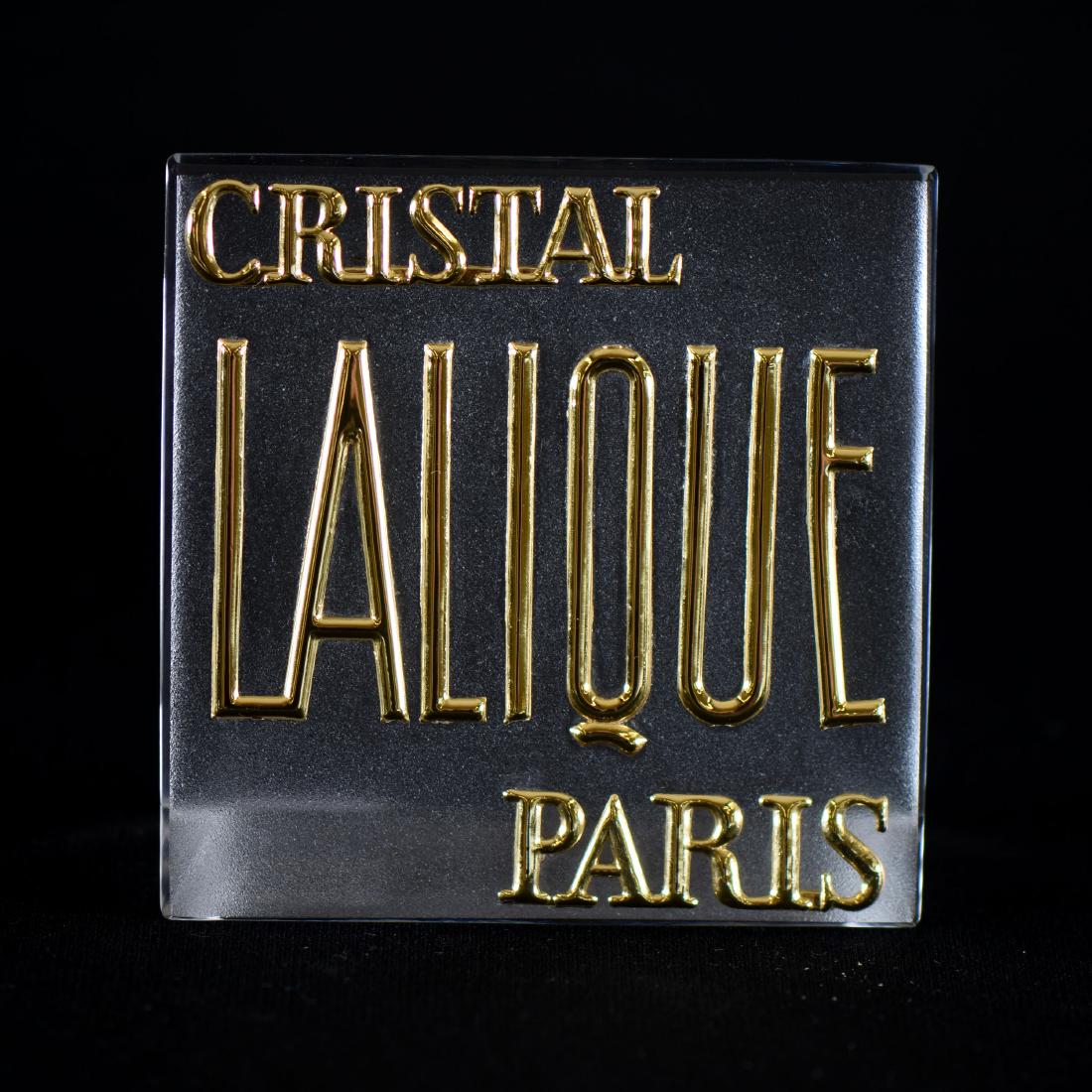 Countertop Sign -"Cristal Lalique Paris"- 4" X 3.75" (1 of 2)