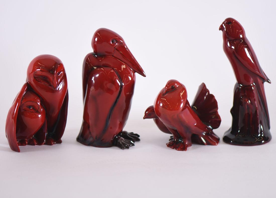 (4) Bird Figurines - Royal Doulton Flambe (1 of 3)