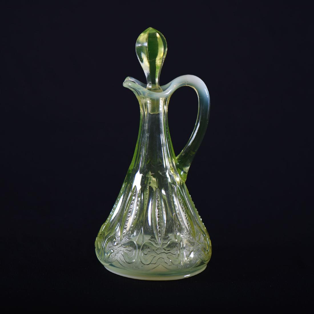Cruet Bottle - Vaseline Opalescent Art Glass (1 of 3)