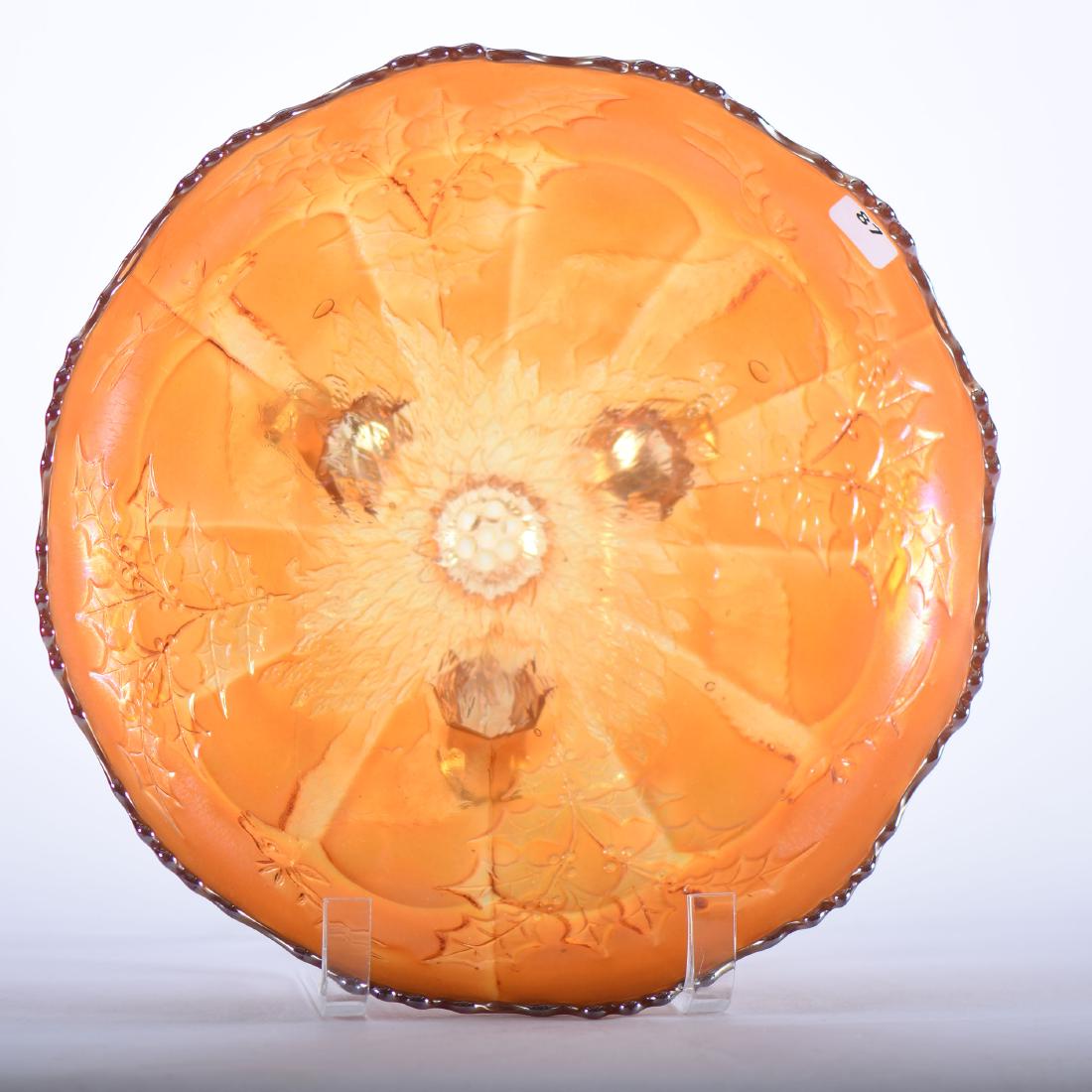 Three Footed Bowl - Carnival Glass - 3.25" X 10.75" (1 of 2)