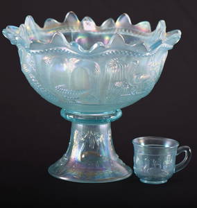 Punch Bowl - Carnival Glass - 10" X 7.5"