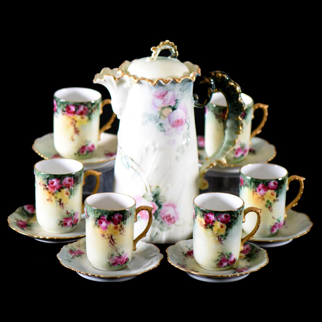 Chocolate Set - Unmarked Limoges - 9" Pot (1 of 2)