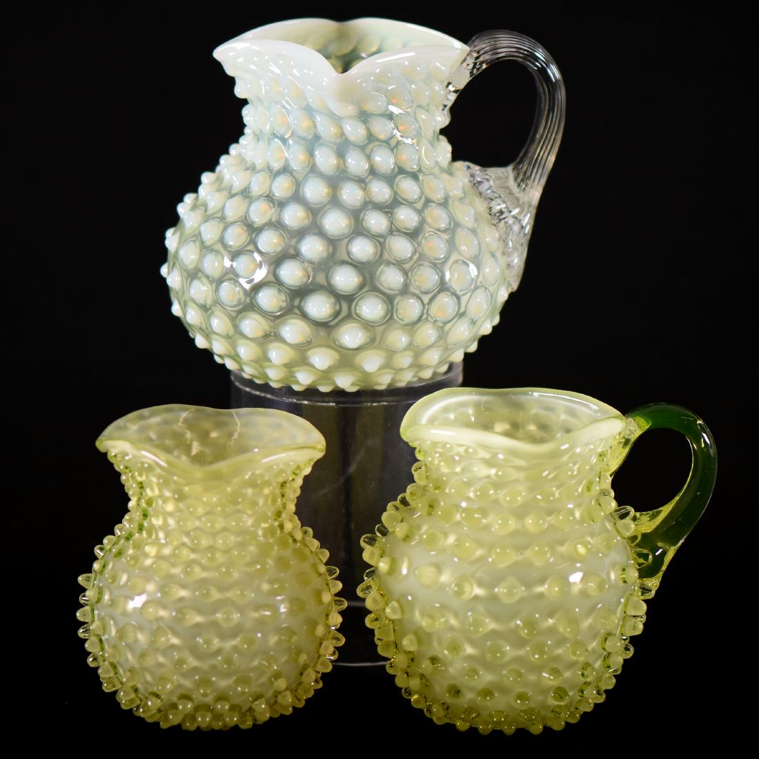 (3) Vaseline Hobnail Items Including (1 of 2)