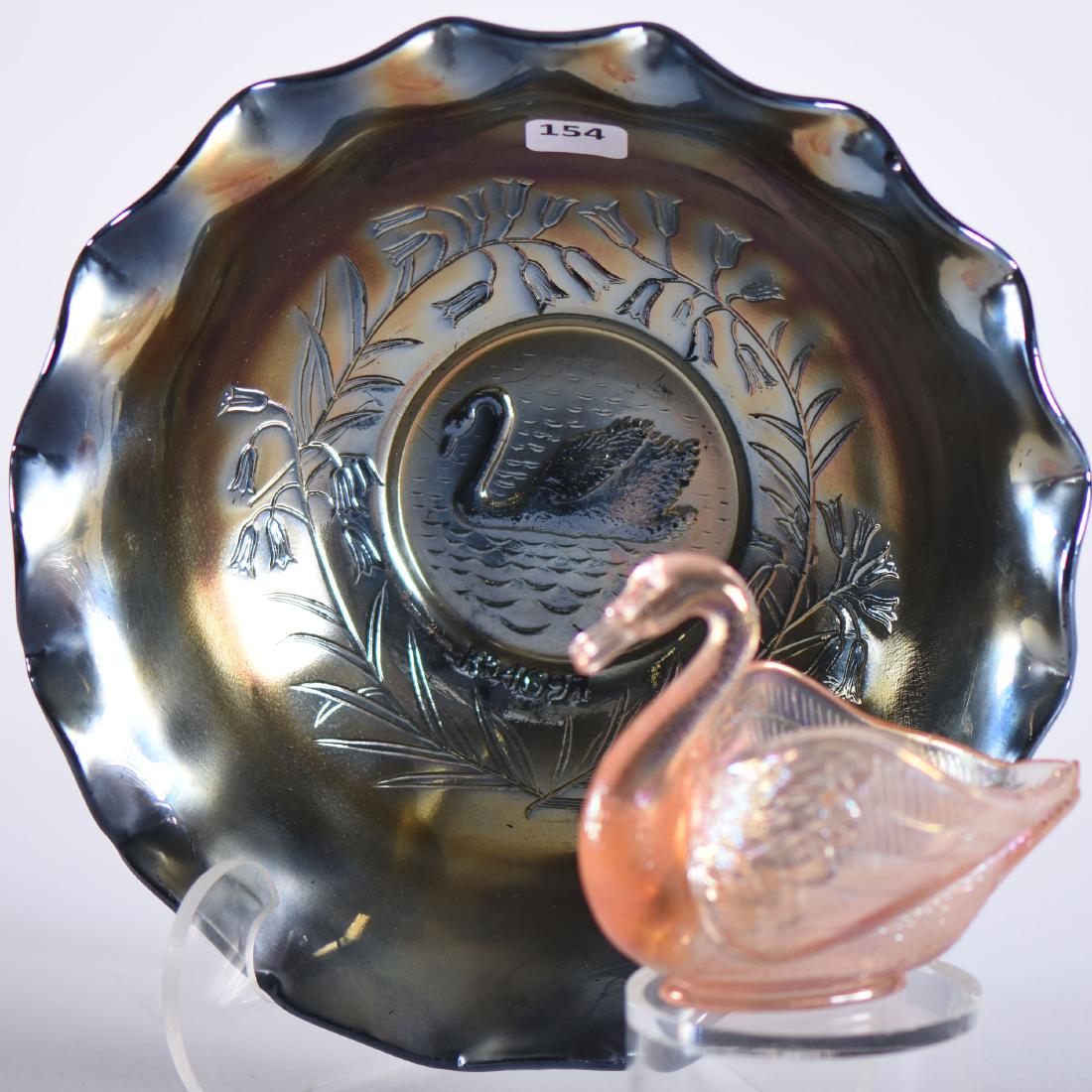 (2) Swan Items - Carnival Glass (1 of 2)