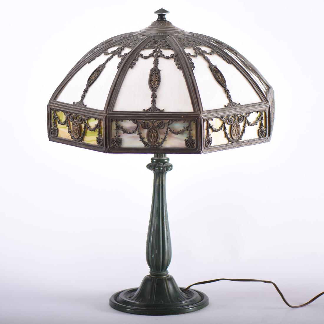 Table Lamp W/Leaded Glass Shade - 23.5" X 18" (1 of 3)