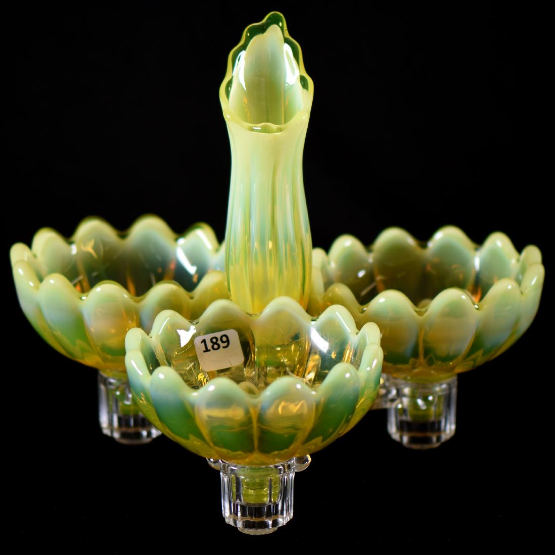 Centerpiece - Vaseline Opalescent - 8.75"X10" (1 of 2)