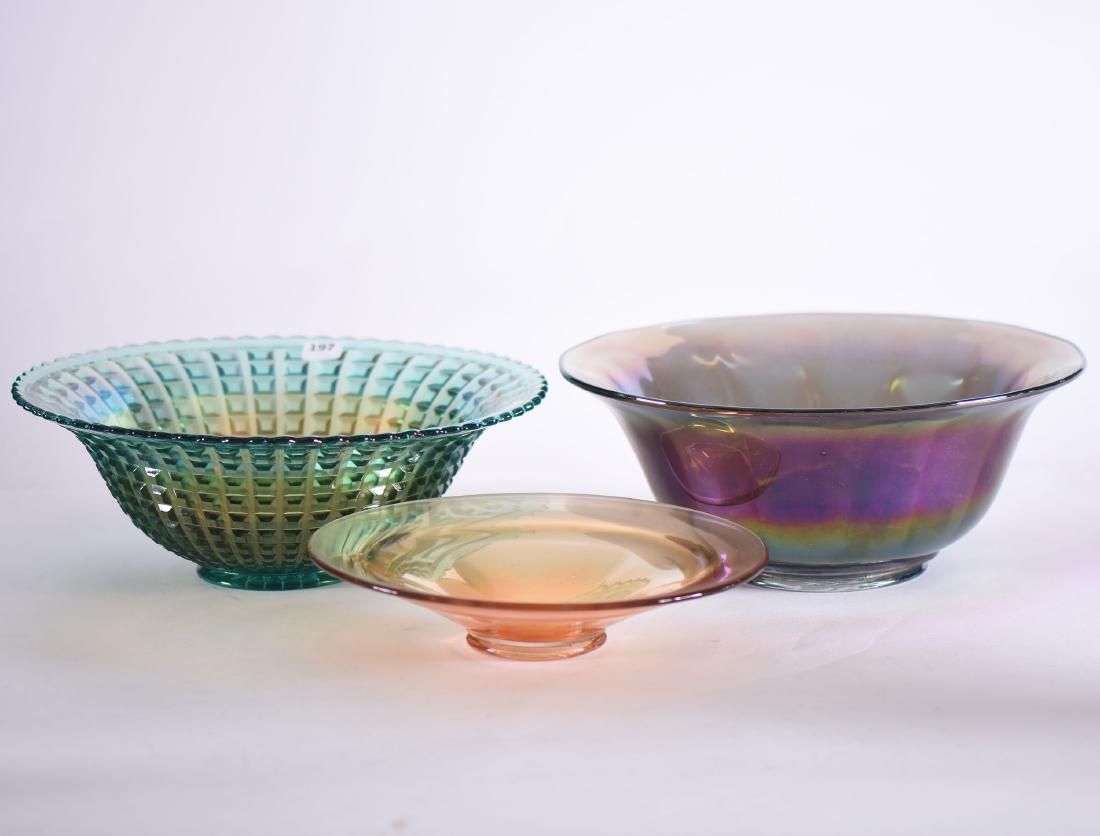 (3) Assorted Carnival Glass Items (1 of 2)