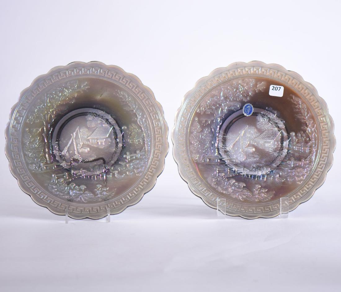 (2) Plates - Modern Carnival Glass - 10.25" (1 of 2)