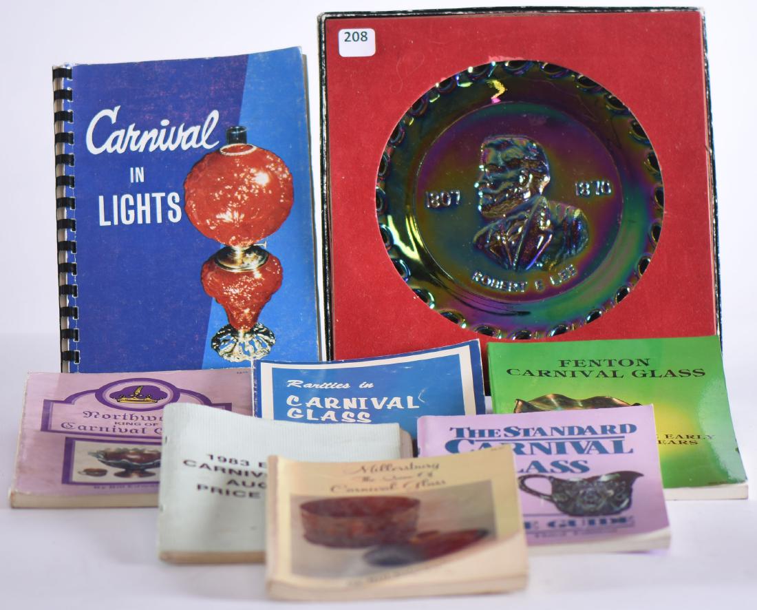 Modern 9" Plate & (6) Carnival Glass Books (1 of 4)