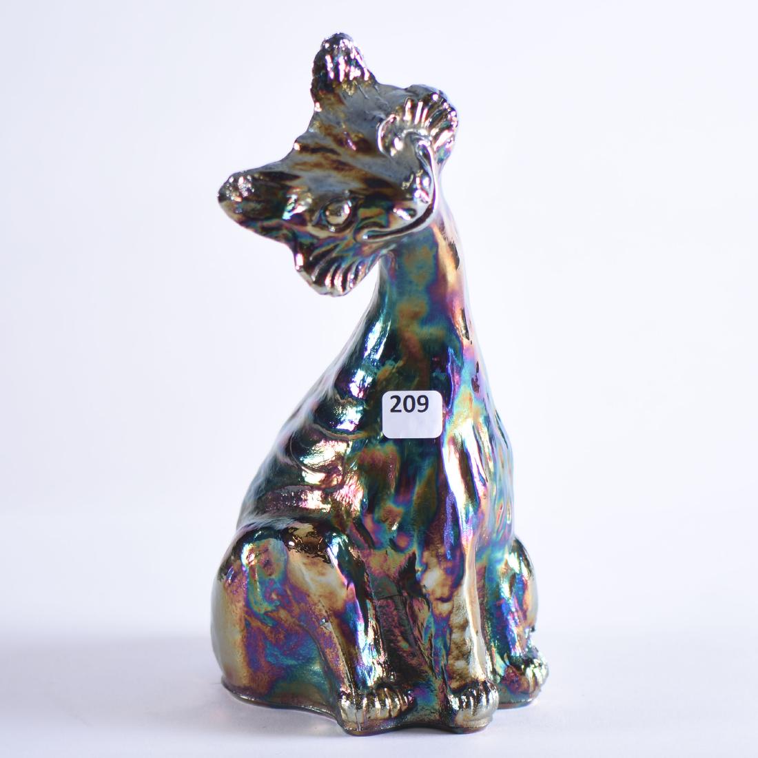 Cat Doorstop - Modern Carnival Glass - 10.5" (1 of 2)