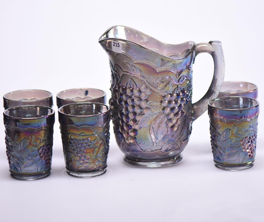 Seven Piece Water Set - Modern Carnival Glass (1 of 2)