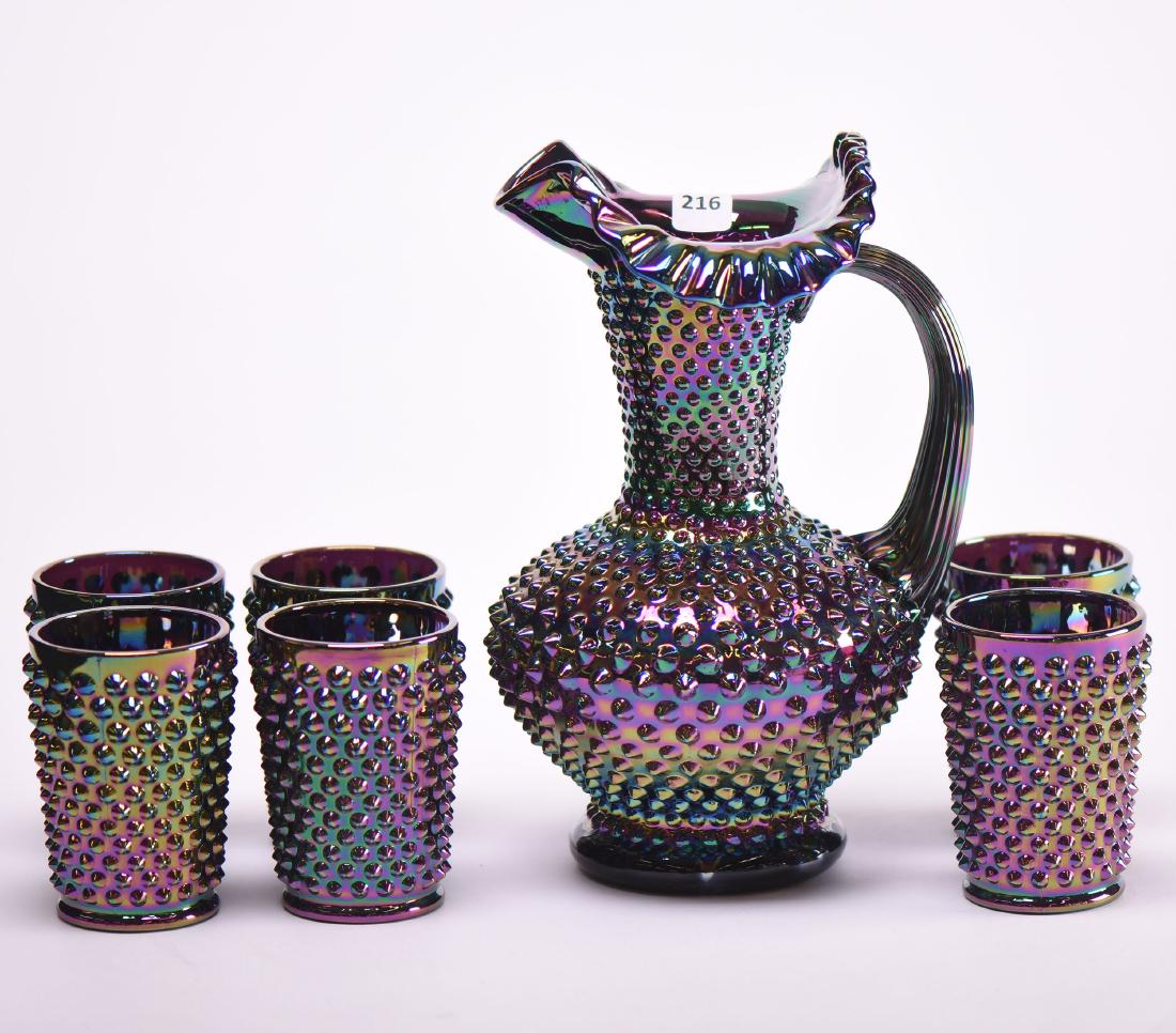 Seven Piece Water Set - Modern Carnival Glass (1 of 3)