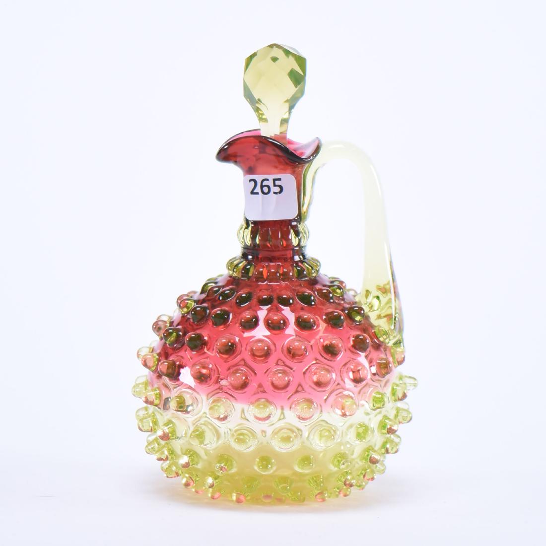Cruet Bottle - Rubina Verde Art Glass - 7" (1 of 2)