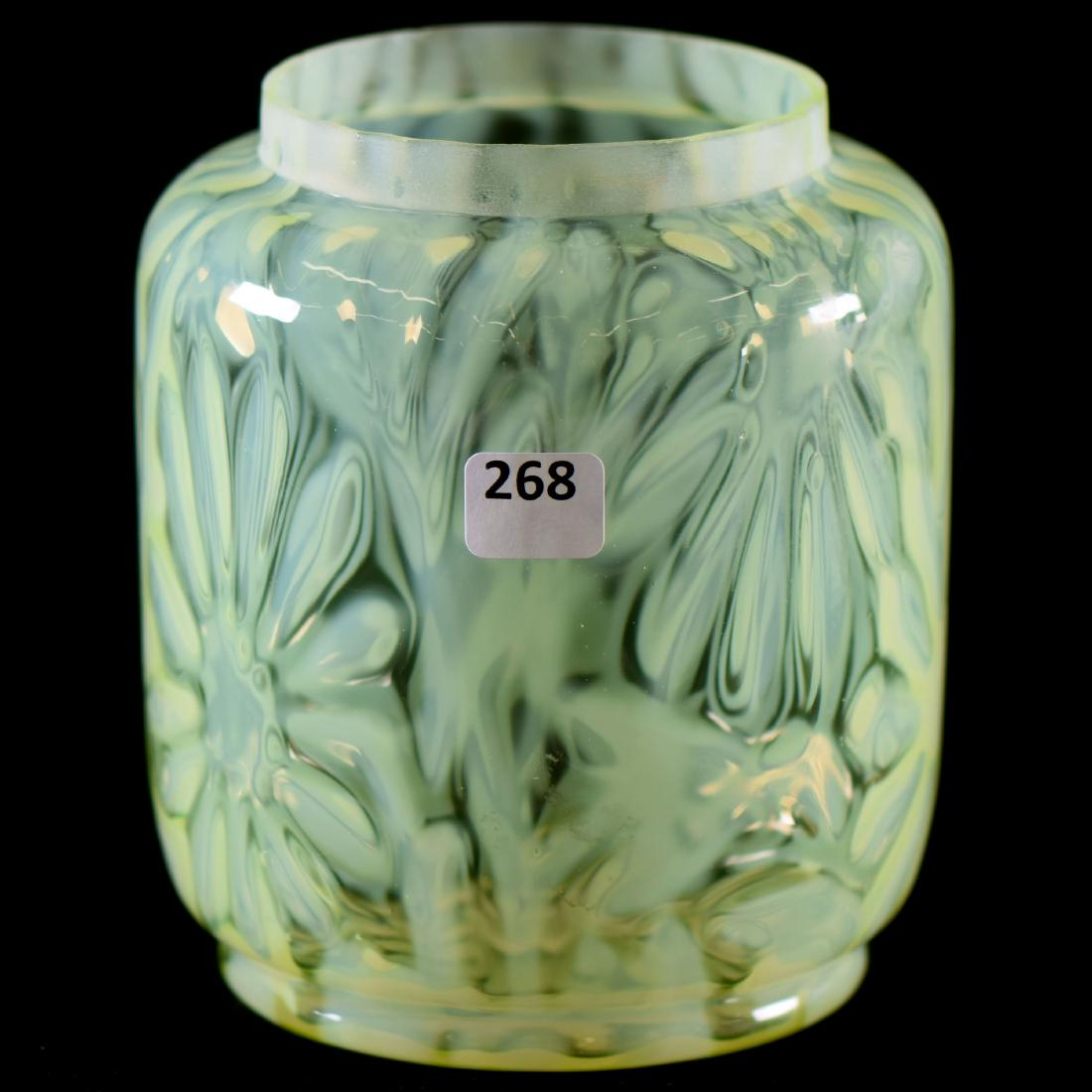 Biscuit Jar - Vaseline Opalescent - 6" (1 of 2)