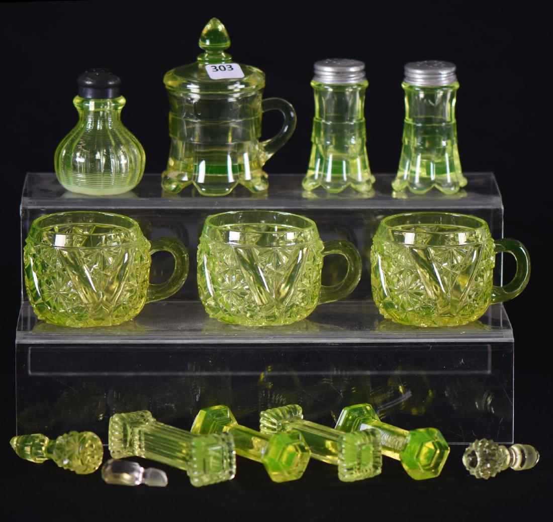 (12) Vaseline Art Glass Items (1 of 3)