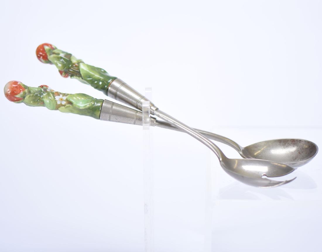 Salad Fork & Spoon - Unmarked Royal Bayreuth -10.5 (1 of 2)