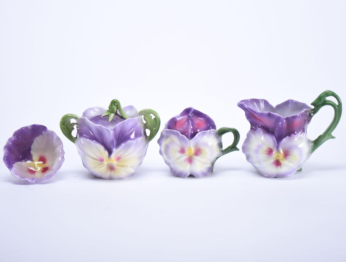 (4) Royal Bayreuth Figural Pansy Items (1 of 2)