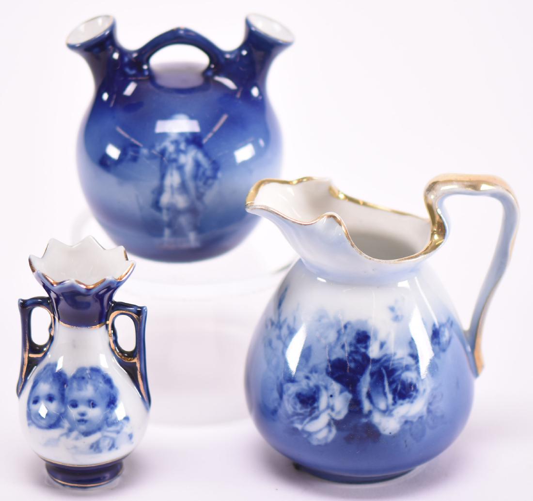 (3) Unmarked Royal Bayreuth Flow Blue Items (1 of 2)